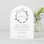 Elegante Blume Hochzeit Einladung (Stehend Vorderseite)