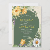 Elegante Blume Hochzeit Einladung (Vorderseite)