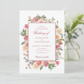 Elegante Blume Hochzeit Einladung (Stehend Vorderseite)