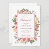 Elegante Blume Hochzeit Einladung (Vorne/Hinten)