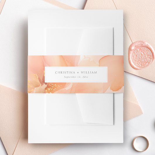 Elegante Blume Hochzeit Einladungsbanderole