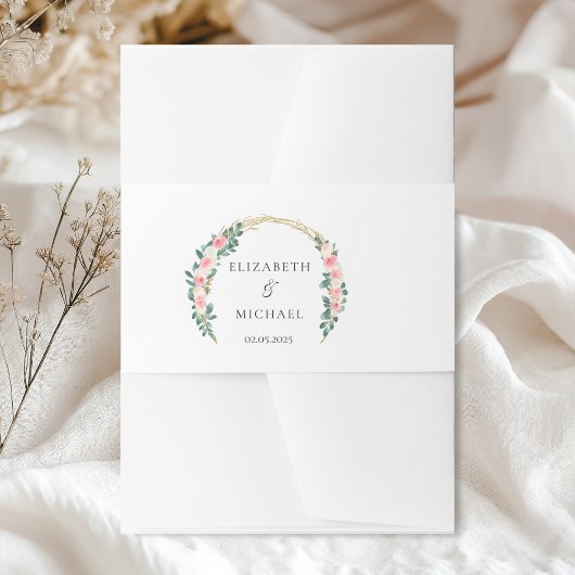 Elegante Blume Hochzeit Einladungsbanderole