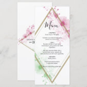 Elegante Blume Hochzeit Menükarte (Vorne/Hinten)