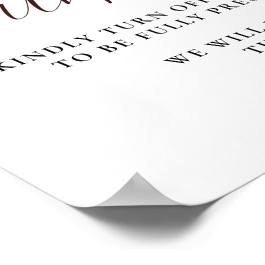 Elegante Blume Hochzeit ohne Stecker Poster (Ecke)