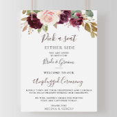 Elegante Blume Hochzeit ohne Stecker Poster