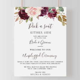 Elegante Blume Hochzeit ohne Stecker Poster