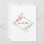 Elegante Blume Hochzeit Save The Date (Rückseite)