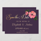 Elegante Blume Hochzeit Wasserfarbe speichern Sie Save The Date (Vorne/Hinten)
