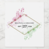 Elegante Blume Hochzeit Weinetikett (Einzelnes Label)