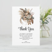 Elegante Blume-Hochzeiten und Feathers Dankeskarte (Stehend Vorderseite)