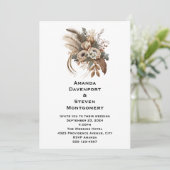 Elegante Blume-Hochzeiten und Feathers Einladung (Stehend Vorderseite)