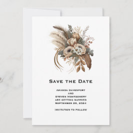 Elegante Blume-Hochzeiten und Feathers Save The Date