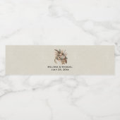 Elegante Blume-Hochzeiten und Feathers Wasserflaschenetikett (Einzelnes Label)