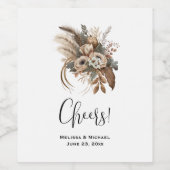 Elegante Blume-Hochzeiten und Feathers Weinetikett (Einzelnes Label)