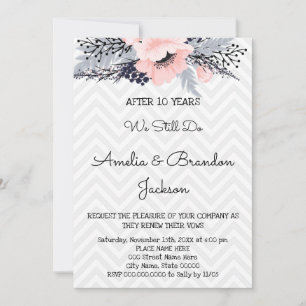 Elegante Blume Hochzeitstag Einladung