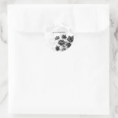 Elegante Blume Hochzeitsticker Runder Aufkleber (Tasche)