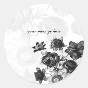 Elegante Blume Hochzeitsticker Runder Aufkleber