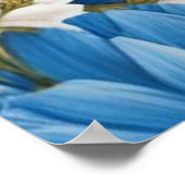 Elegante Blume Hydrangea Hochzeit in Blau und Weiß Poster (Ecke)