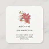 Elegante Blume II Quadratische Visitenkarte (Rückseite)