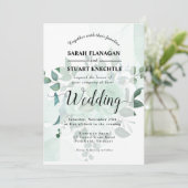 Elegante Blume im Grünen Hochzeit Einladung (Stehend Vorderseite)