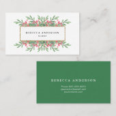 Elegante Blume Imitate Gold Glitzer Florist Visitenkarte (Vorne/Hinten)