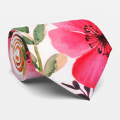 Elegante Blume in Aquarellfarbe, orange, rosa2 Krawatte (Gerollt)