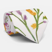 Elegante Blume in Aquarellfarbe, orange, rosa Krawatte (Gerollt)