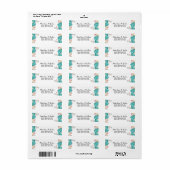 Elegante Blume in Blau Rosa, Beige Wasserfarbe (Vorne)