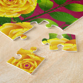Elegante Blume in Gelb, Rosa und Lila Rose Puzzle (Seite)