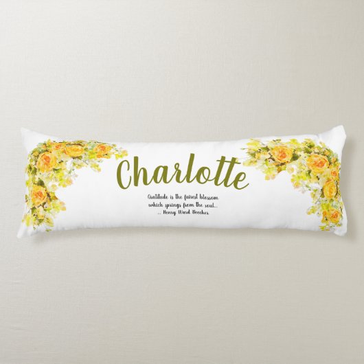 Elegante Blume in Gelb und Orange Seitenschläferkissen (Vorderseite)