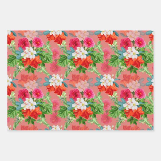 Elegante Blume in Rosa Geschenkpapier Set (Vorderseite 2)