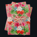 Elegante Blume in Rosa Geschenkpapier Set<br><div class="desc">Blumensträuße auf rosa Untergrund sind auf diesen Packpapier-Blättern zu sehen,  Spaß für jeden Anlass.</div>