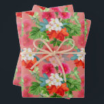 Elegante Blume in Rosa Geschenkpapier Set<br><div class="desc">Blumensträuße auf rosa Untergrund sind auf diesen Packpapier-Blättern zu sehen,  Spaß für jeden Anlass.</div>