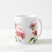 Elegante Blume in Rosa und Weiß Kaffeetasse (VorderseiteRechts)