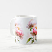 Elegante Blume in Rosa und Weiß Kaffeetasse (Vorderseite Links)