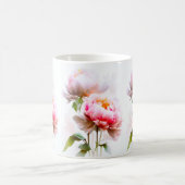 Elegante Blume in Rosa und Weiß Kaffeetasse (Mittel)