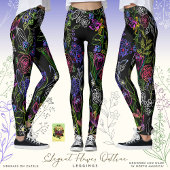 Elegante Blume Kontur Leggings