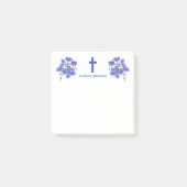 Elegante Blume kreuzen Christlich Personalisiert Post-it Klebezettel (Vorderseite)