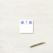 Elegante Blume kreuzen Christlich Personalisiert Post-it Klebezettel (Auf Schreibtisch)