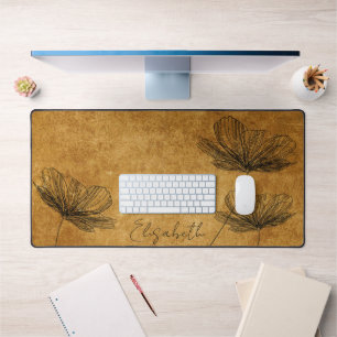 Elegante Blume Kunst, Niedliches Vintage Schreibtischunterlage