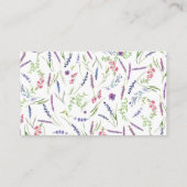 Elegante Blume Lavendel Date Night Begleitkarte (Rückseite)