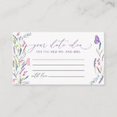 Elegante Blume Lavendel Date Night Begleitkarte (Vorderseite)