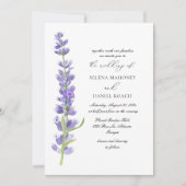 Elegante Blume Lavender Wedding Einladung (Vorderseite)