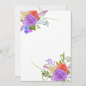 Elegante Blume| Lila Blumenzehen Einladung (Rückseite)