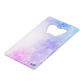 Elegante Blume Macro Foto Rosa Lavendel Geldbeutel Flaschenöffner (Vorderseite Schrägansicht)