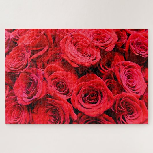 Elegante Blume mit Blumen Rote Rose Rose Garten Puzzle (Horizontal)