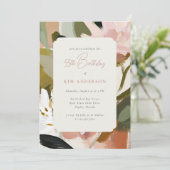 Elegante Blume mit Blumenmuster zum 55. Geburtstag Einladung (Stehend Vorderseite)