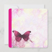 Elegante Blume mit Butterfly-Hochzeit Einladung (Rückseite)