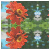 Elegante Blume mit Orangenblumen Stoff (Nahaufnahme)