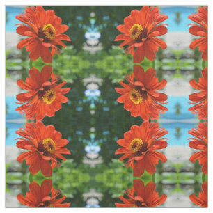 Elegante Blume mit Orangenblumen Stoff